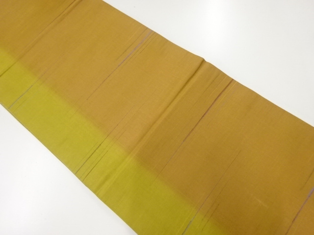 リサイクル　手織り紬霞模様織出し全通袋帯